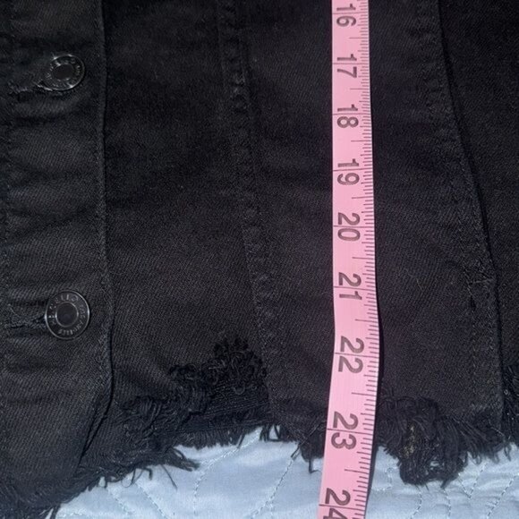 Ms. Cello Womens Black Denim Jacket With Frayed Hem 3X Casual & Stylish - Picture 11 of 11